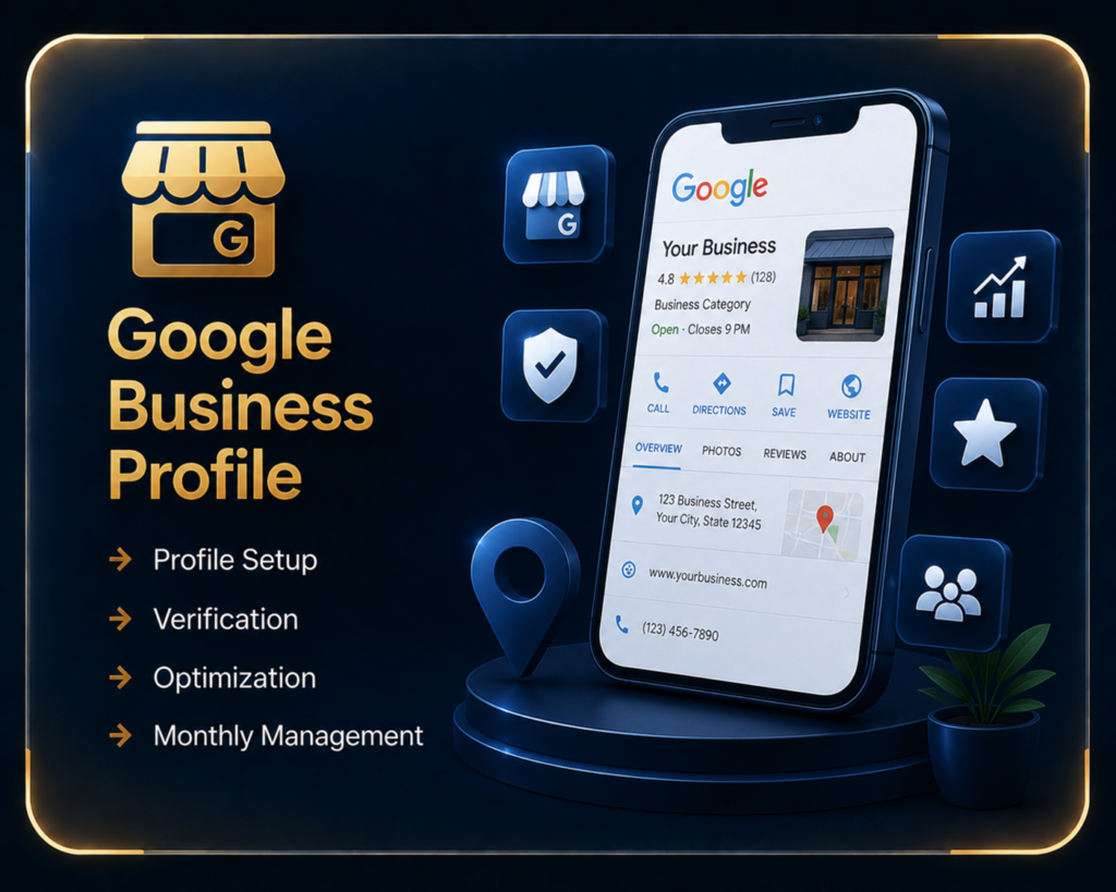 Professional Google Business Profile management services by Ratan Digital Solutions including profile setup, verification, optimization and monthly management to improve local search visibility.