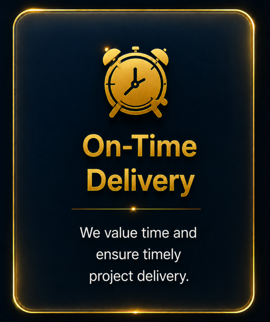 On-Time Delivery for website development, SEO, digital marketing, AI automation and branding services by Ratan Digital Solutions