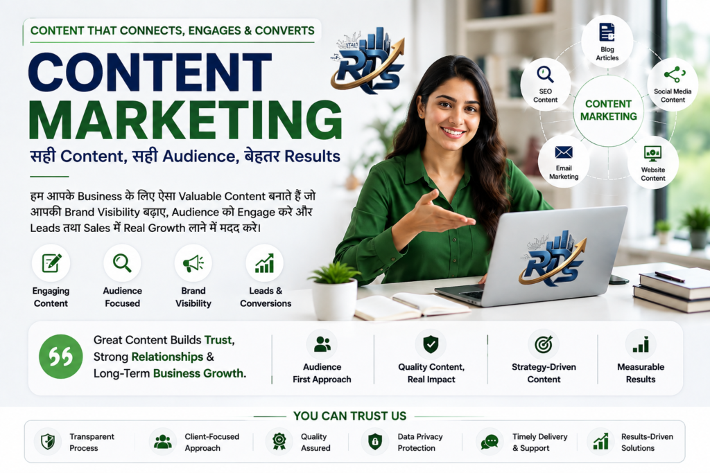 Content Marketing Services by Ratan Digital Solution with content strategy, SEO content, social media content and website content