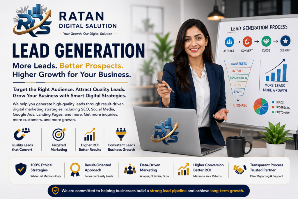 Lead generation services by Ratan Digital Solution for quality leads and business growth