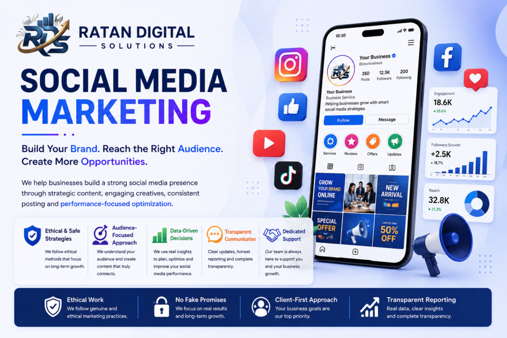 Social Media Marketing services by Ratan Digital Solutions for brand growth and audience engagement